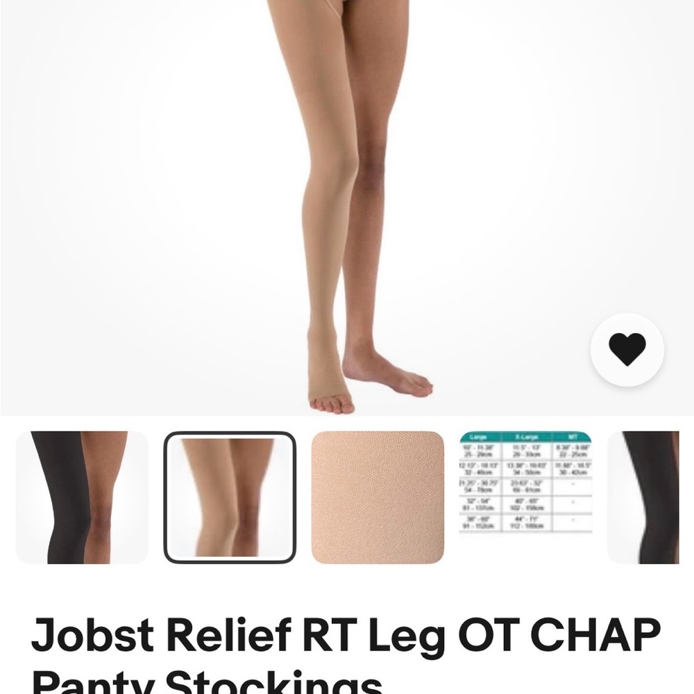 Jobst Relief Right Leg Open Toe Chap Panty in Beige